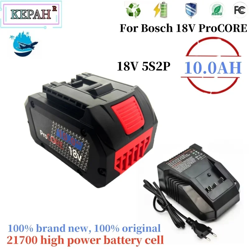 

Сменный аккумулятор Bosch ProCORE 18 В серии премиум-класса 21700, совместимый с BAT609 BAT618 GBA18V10.0Ah для электроинструментов