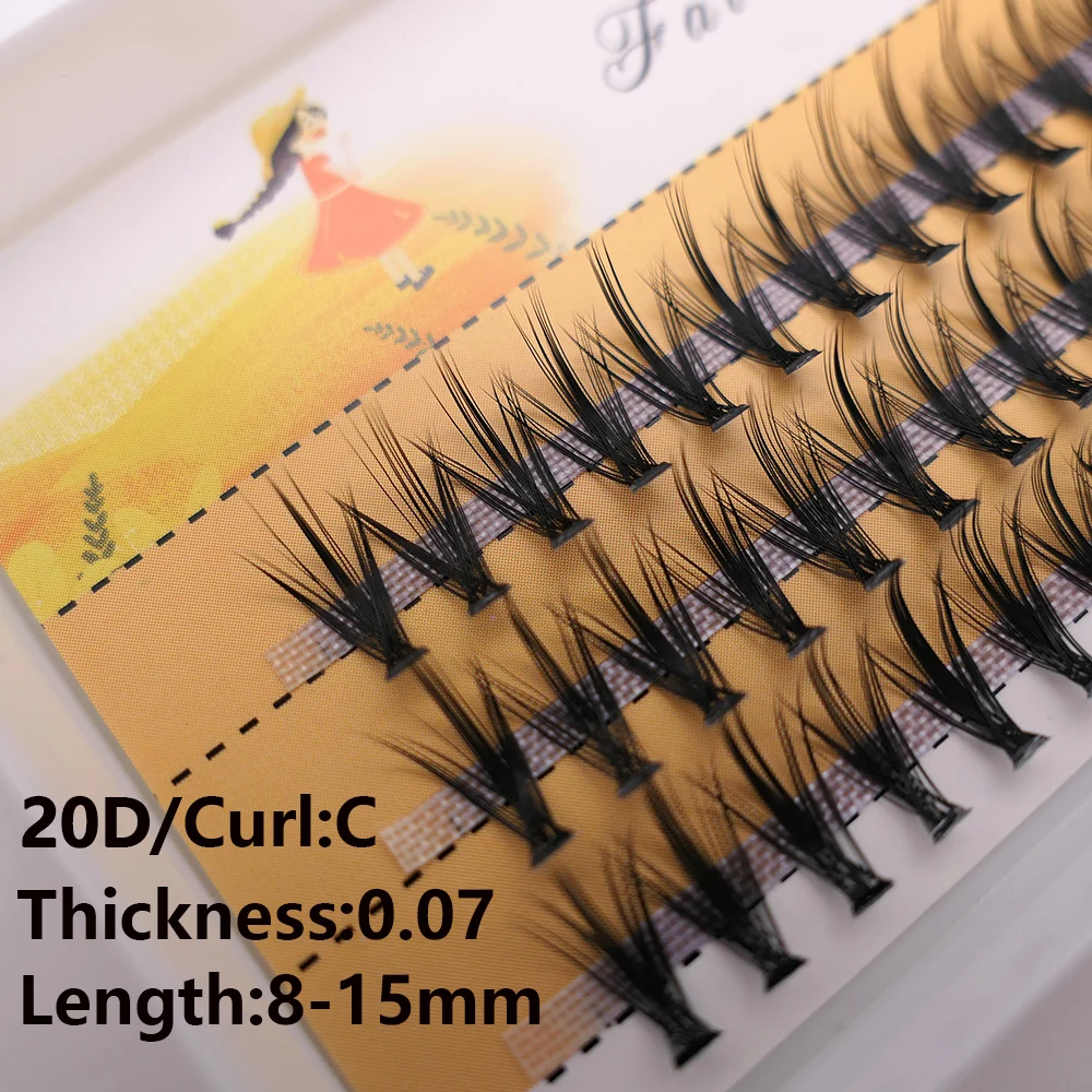 20D/30D Mink Eyelashes 1 Box /60 Bundles Natural eyelashes extension 3D Russia Individual Eyelash Cluster Makeup Tools Eye black