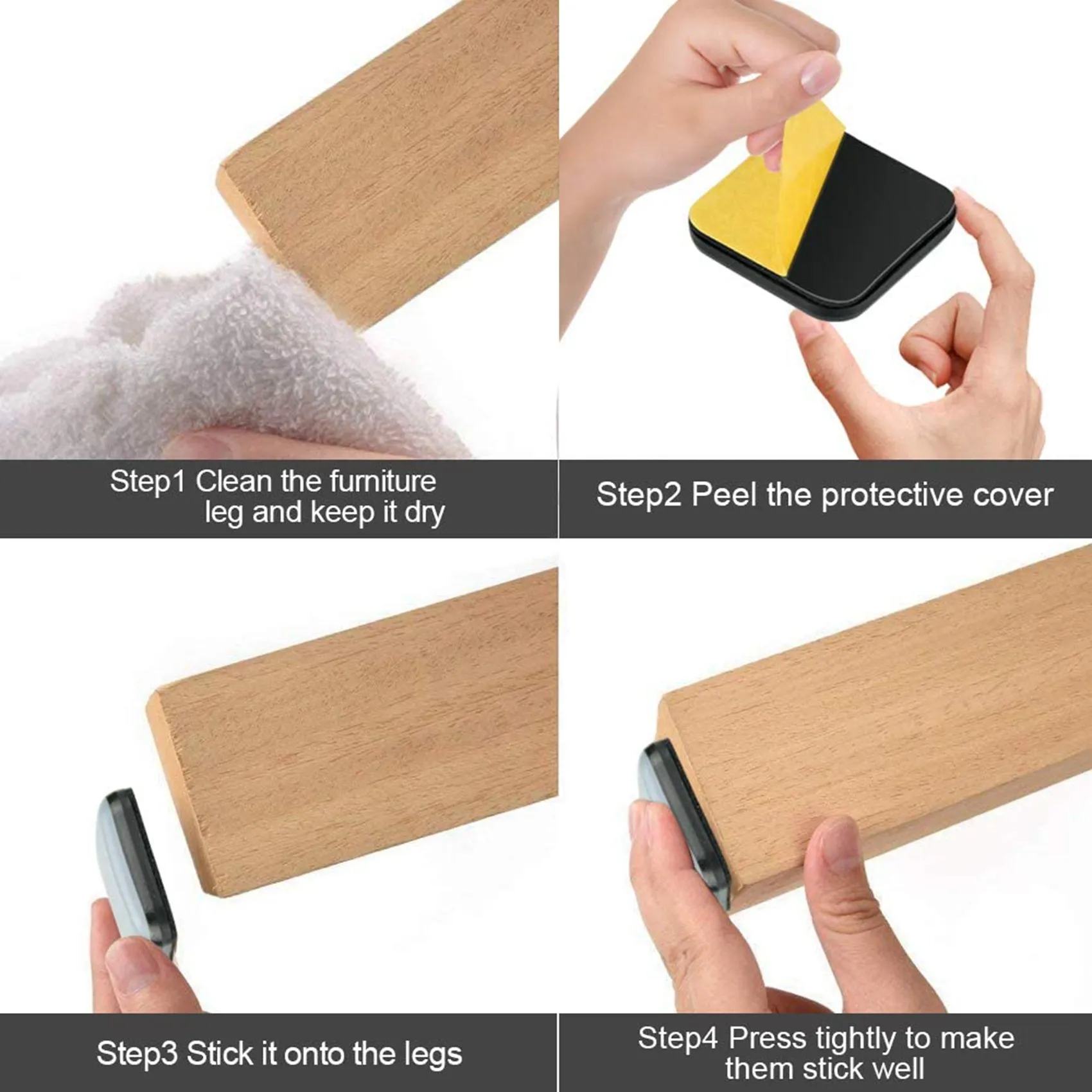 ABUP-40 PCS Furniture Gliders Slider 25 X 25 Mm PTFE Self Adhesive Furniture Moving Pads Square For Furniture Easy Movers