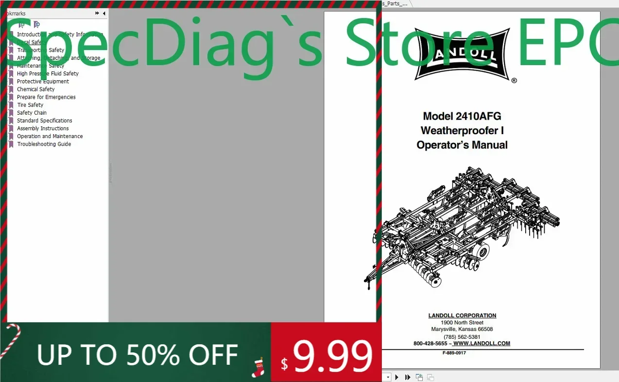 

SpecDiag Landoll Farm Equipment Серия 1700–9500 Детали операторов Ручной компакт-диск