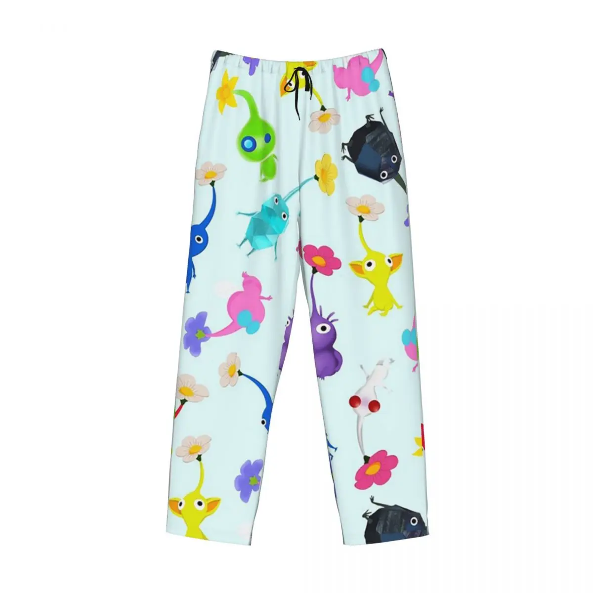 Custom Game Kawaii Pikmin Cartoon Animation Pajama Pants Men Sleepwear Sleep Lounge Bottoms with Pockets