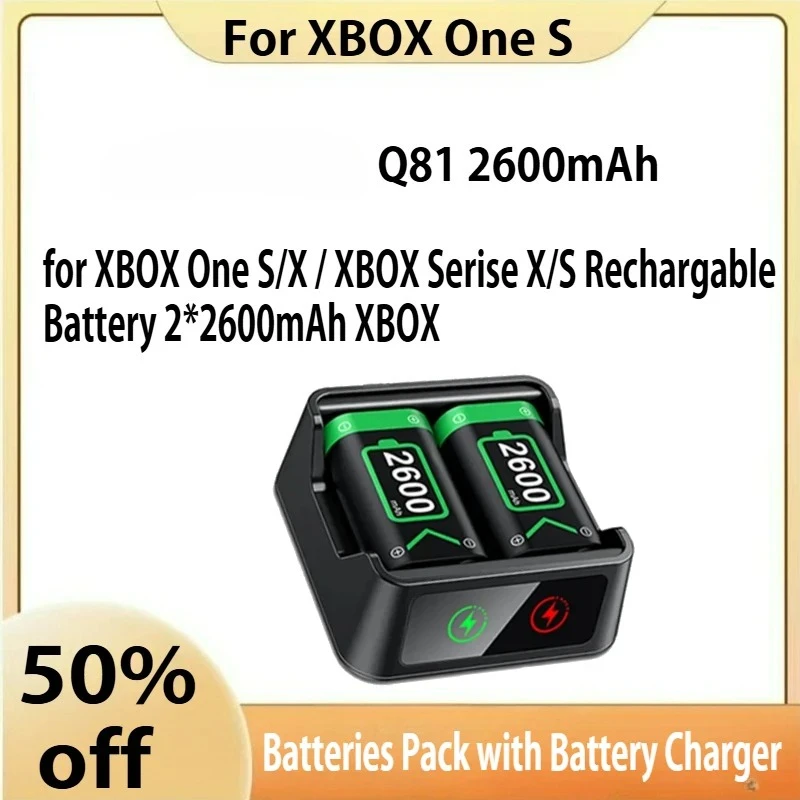 

Q81 For XBOX One S/X / XBOX Serise X/S Rechargable Battery 2*2600mAh XBOX Batteries Pack with Battery Charger