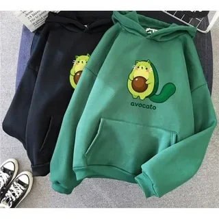 2022 Harajuku Funny Cartoon Avocado Print Ladies Hoodies Fashion Streetwear Pullovers Winter Womens Graphic Sweatshirt sudaderas