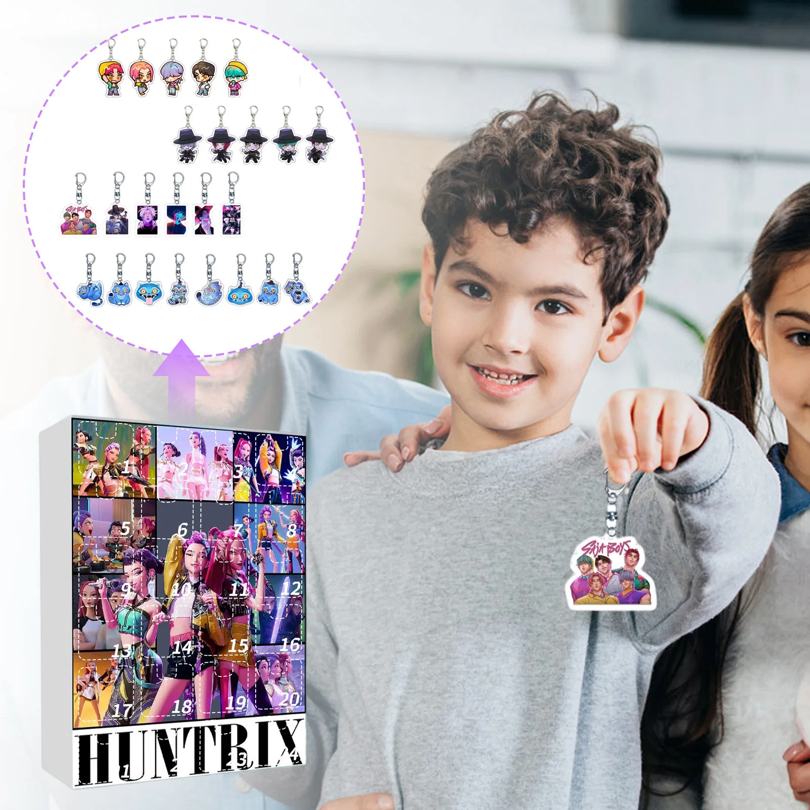 

Новый Kpop Demon Hunters Адвент-календарь K Pop Demon Hunters Rumi Mira Zoey Tiger Рождественский обратный отсчет Адвент-календарь Подарок 24 дня