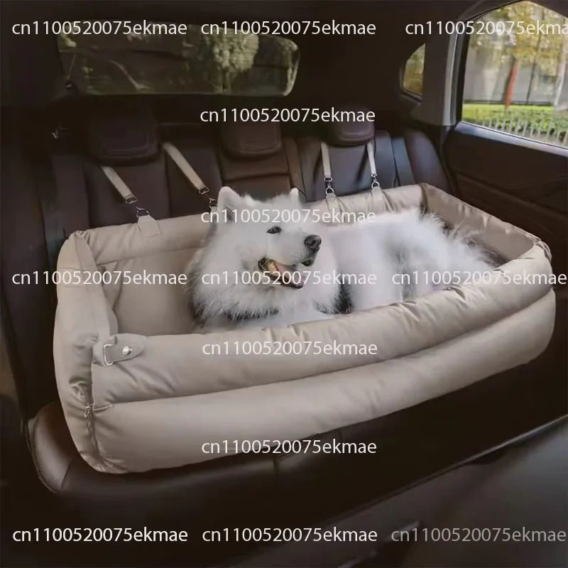Large dog car seat for rear seat, large pet car hammock with removable washable cushion, all-season SUV dog bed