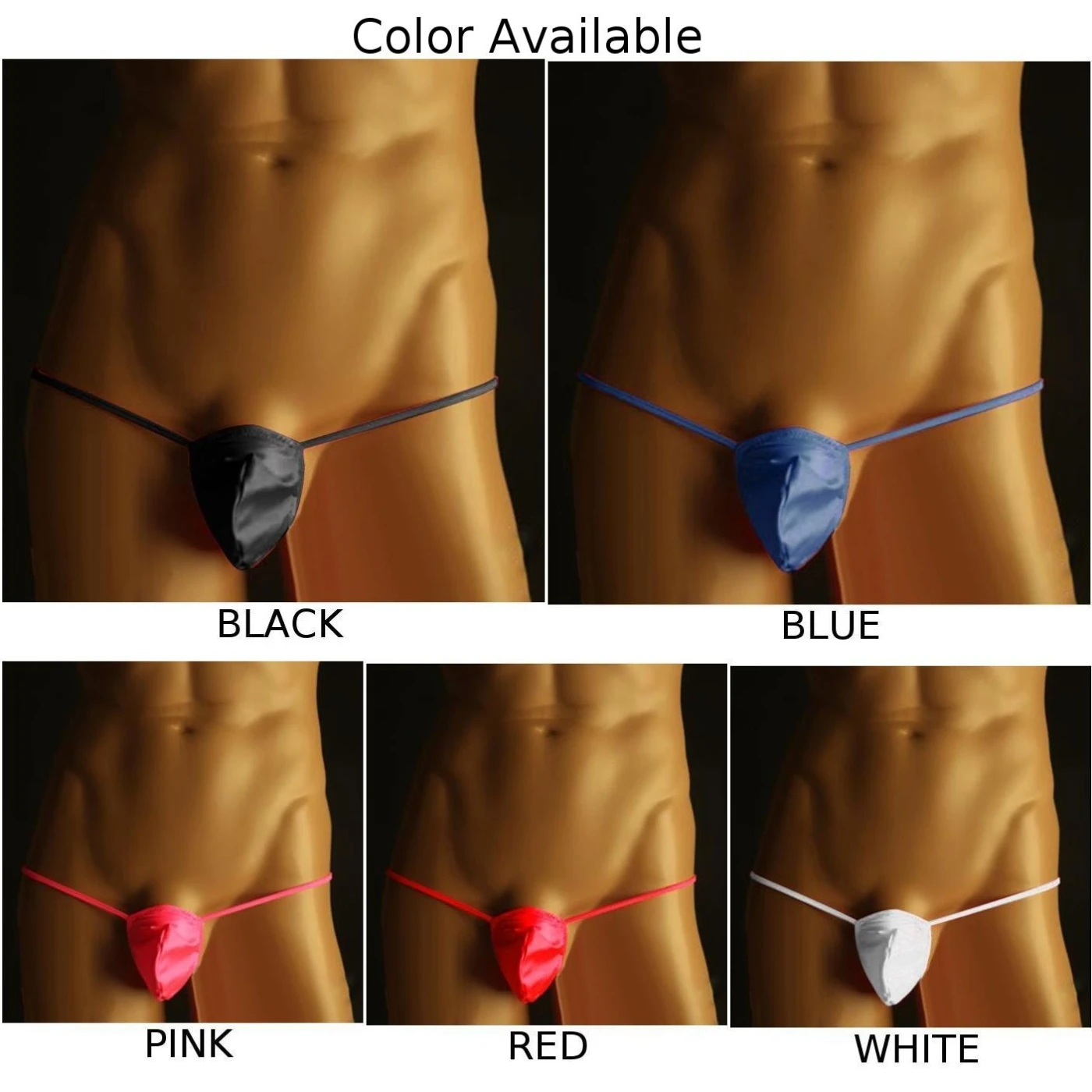 Czarny/biały/czerwony/różowy/niebieski męski Sissy Pouch T back Underwear Briefs See Through G String Thong z ulepszającym wzorem