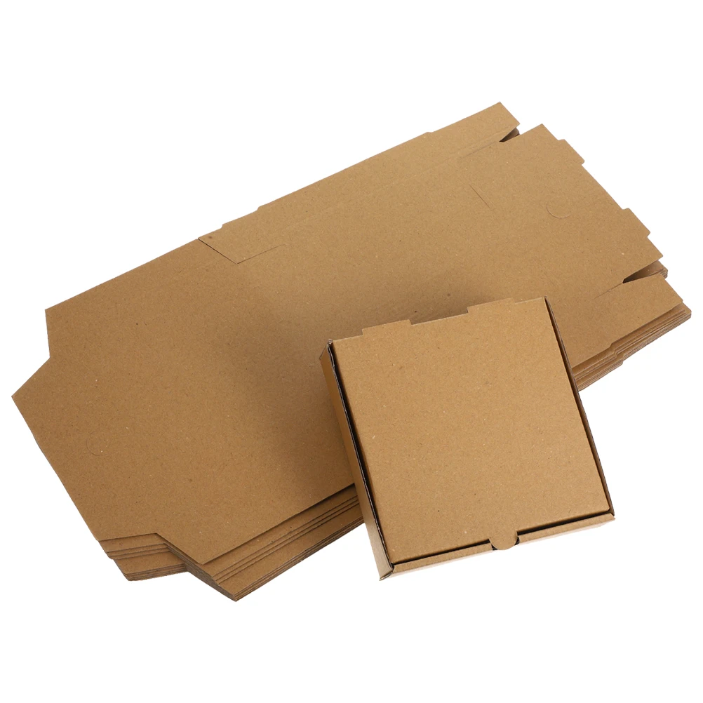 

20pcs Kraft Corrugated Square Flat Take Out Containers For Cookies Food Home Bakers Disposable Storage Boxes Party