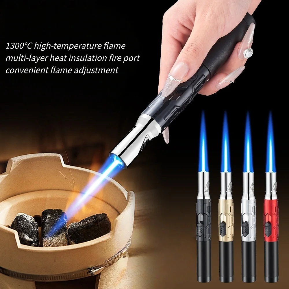 New 1300°C Torch Lighter Windproof Blue Flame Household Ignition Gun Lighters Multi-Functional Ignition Tool Smoking Accessories