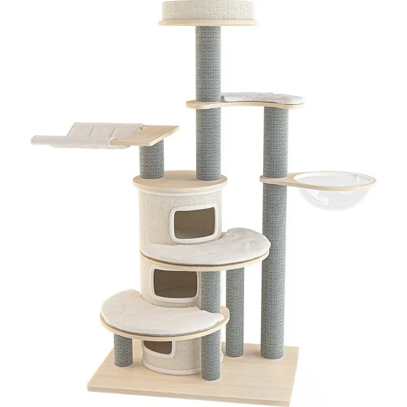 

Cat climbing frame luxury oversized solid wood cat villa furniture