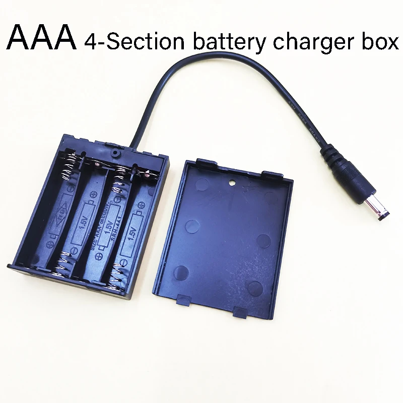 1 Stück 5,5x2,1 DC-Stecker Ladeetui Tragbare AA/AAA/18650 Batterieladebox Halter für 2/3/4/6/8 Akkus mit Deckel und Schalter – Detail 11