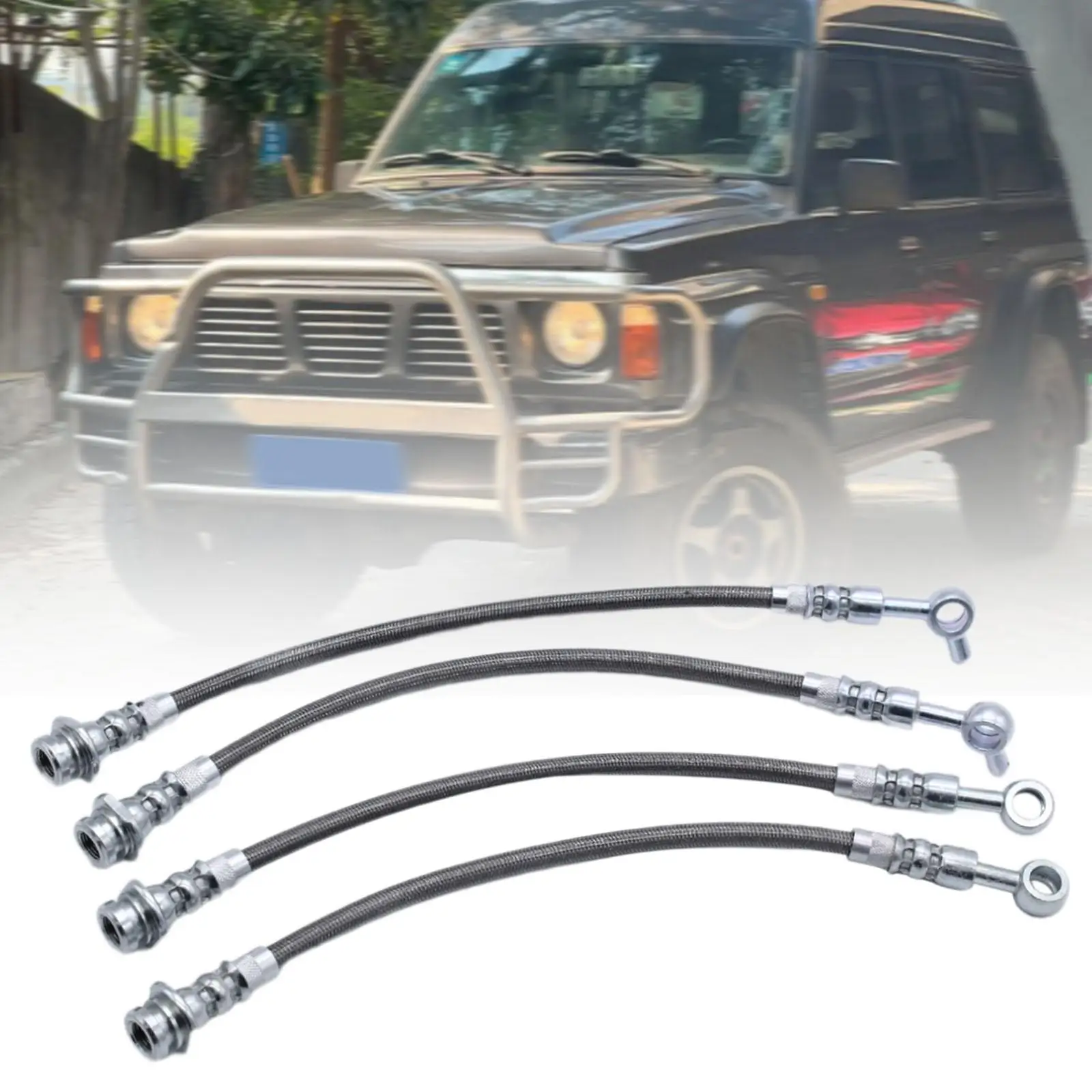 4 Pieces Brake Hoses Car Accessories for Nissan Patrol GQ Y60 1988-1997