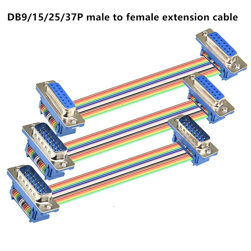 1PCS D-SUB DB9 DB15 DB25 DB37 DIDC 9 15 25 37Pin Male Female Cable D-SUD Serial Port Connector Adapter RS232 COM Extension Cable