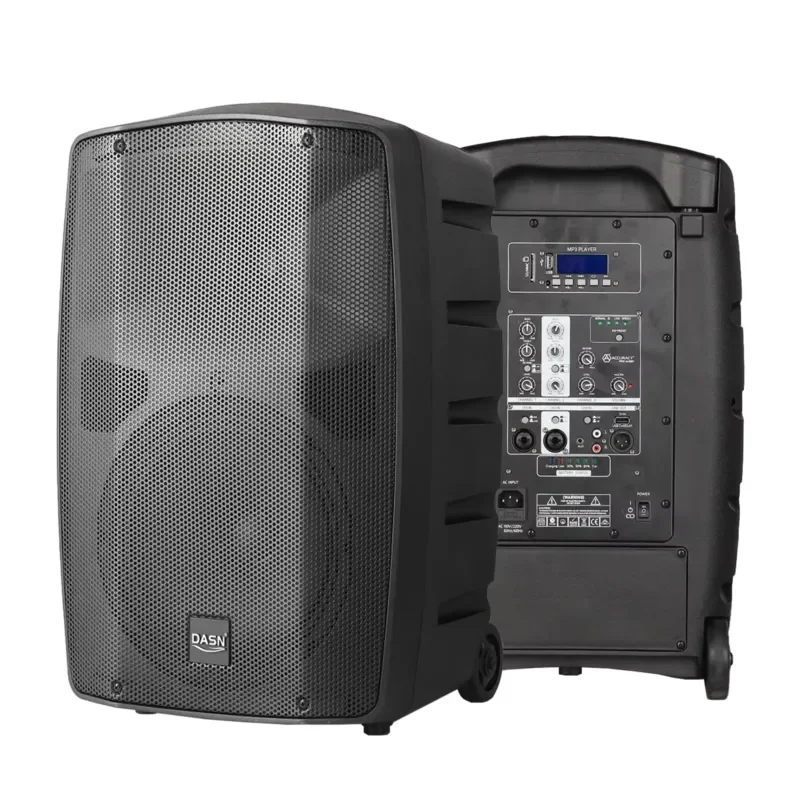 for Dahn DNE10DDM 10 Inch 800W DSP Active Full Range Speaker Battery Amplifier with Microphone Wheel and Tie Rod Professional