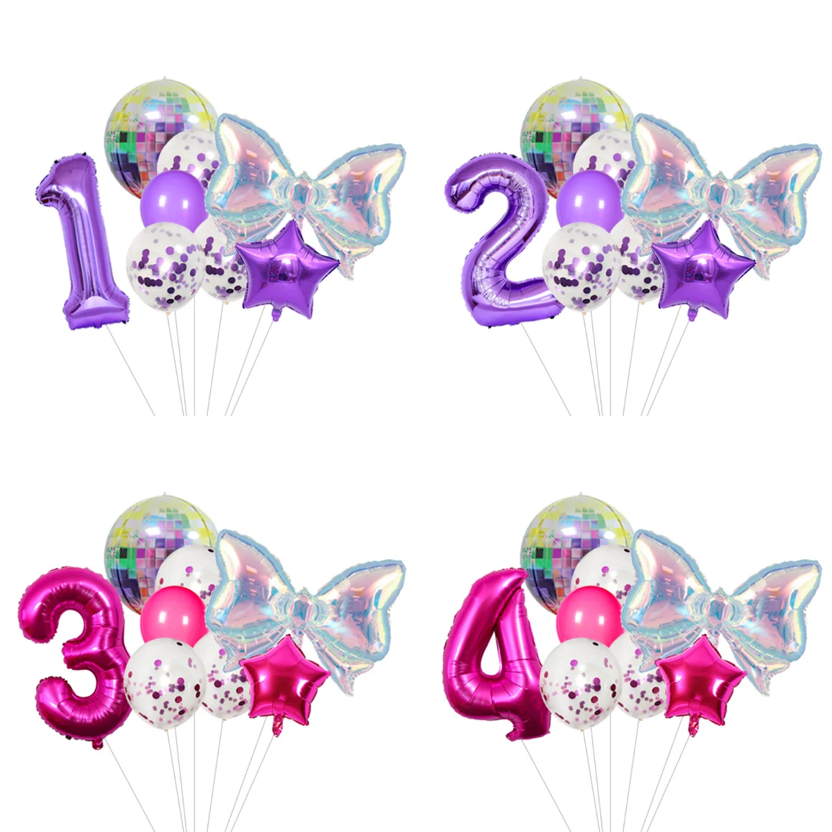 Kpop Disco Musik Ballonbogen-Set Rosa Lila Silber Latexballons für Disco-Musik Fan-Treffen Geburtstagsparty-Dekoration