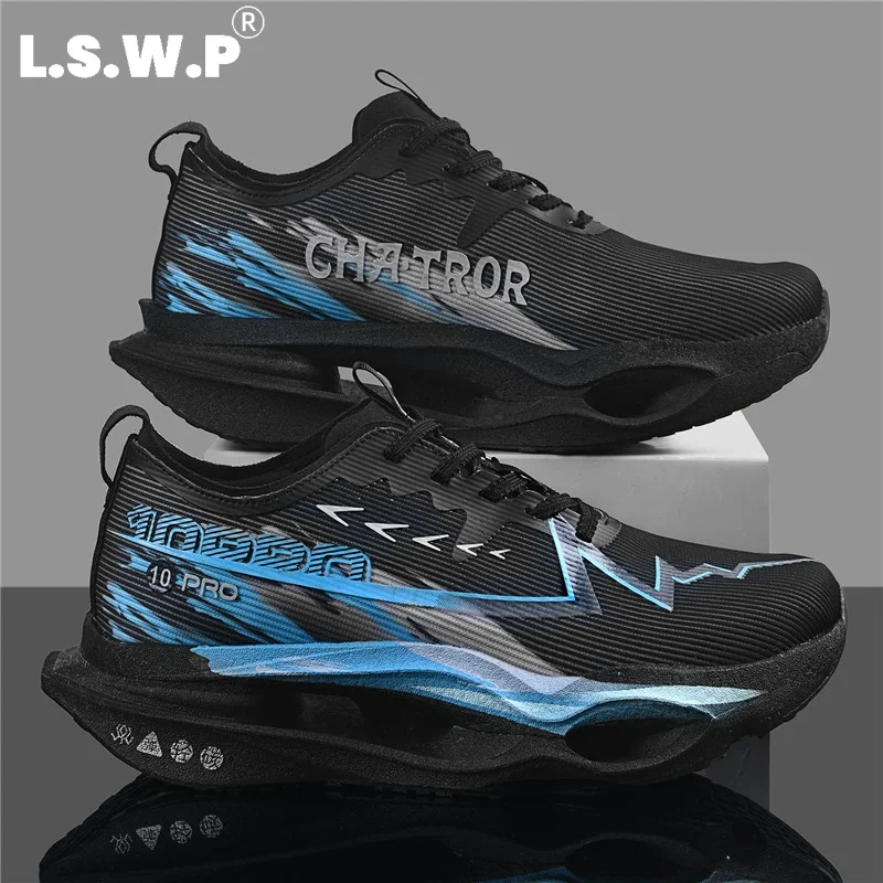 Men's Casual Sports Shoes, Hollow-Out Racing Running Shoes, Trendy Graffiti-Style Mesh Running Shoes, High-Elastic Shock-Absorbing Thick-Soled Sports Shoes, Non-Slip and Wear-Resistant Marathon Race Shoes, Student Daily Travel Outdoor Fitness Shoes, Multi-Color Trendy Shoes for Couples - view 3