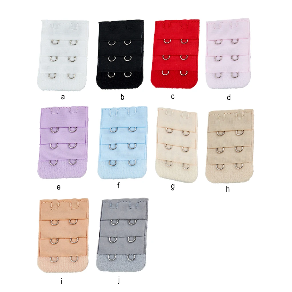 Extension Strap Bra Extender Buckle 2 Hooks Breathable Multicolor 3 Rows