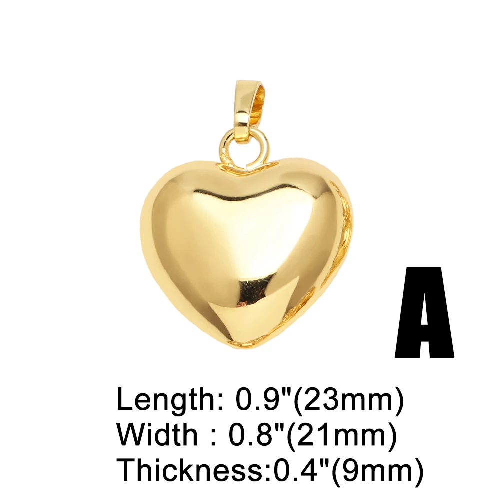 OCESRIO Trendy White Crystal Heart Pendant for Necklaces Copper Gold Plated Handmade DIY Jewelry Making Supplies pdtb761