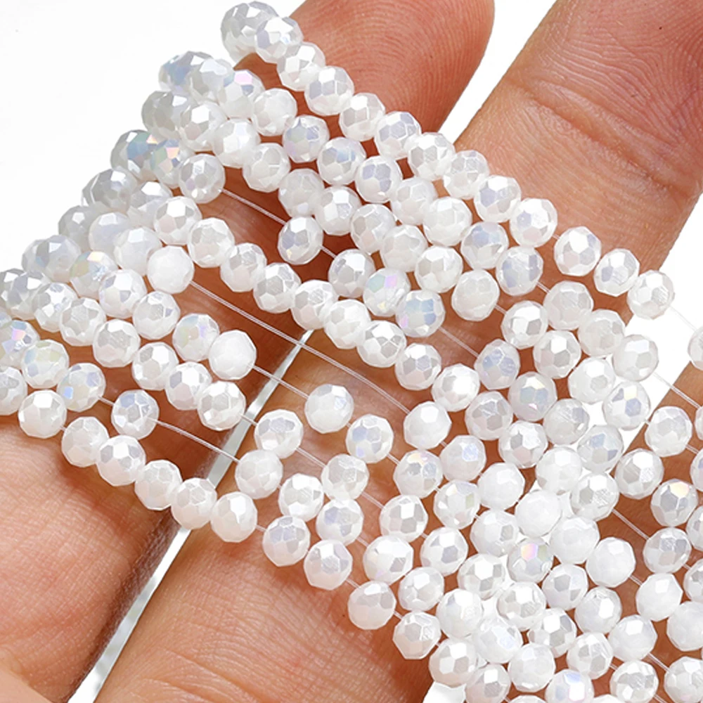 120 Stück Kristallglasperlen, Rondelle, aus Österreich, facettiert, lose, runde Perlen zum Basteln von Schmuck, für DIY-Halsketten und Armbänder. – Detail 31
