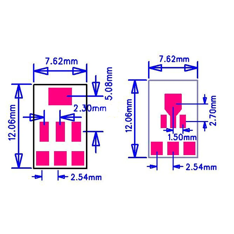 1 Stück SOT23 MSOP10 SOT89 SOT223 zu DIP PCB Transfer Board DIP 1,5mm zu 2,3mm 0,5 zu 0,95 Pin Board Pitch Adapter Keysets – Detail 6