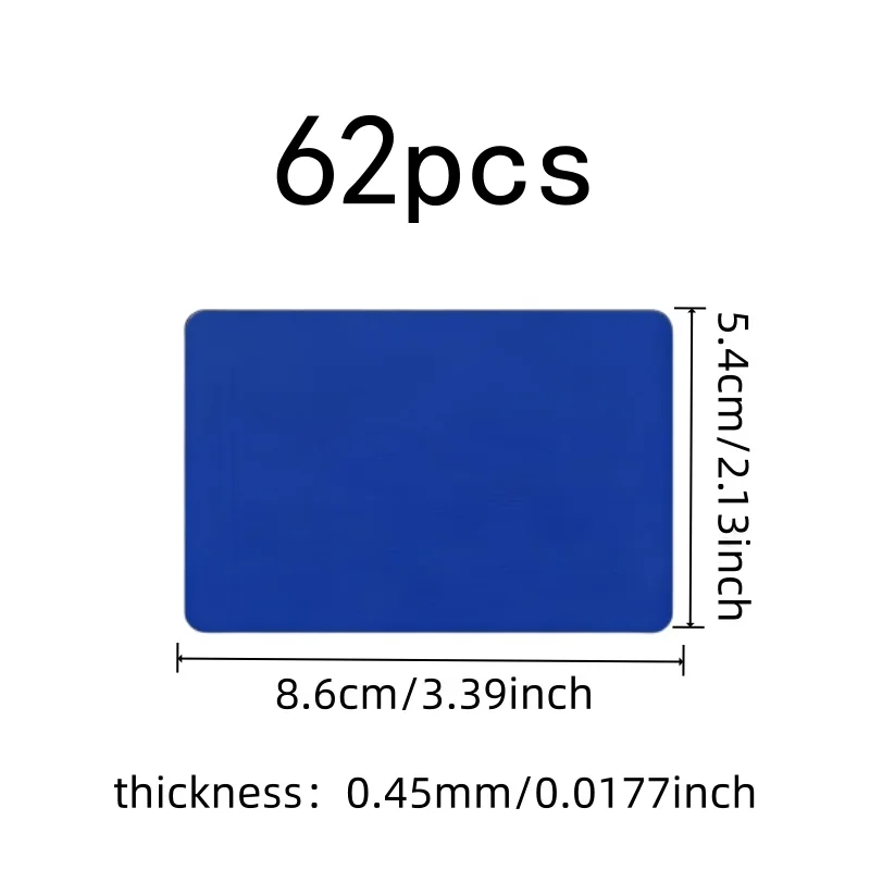 62 pcs 0.45mm Anodized Aluminum Tags, Business Card Making, Perfect for Laser Marking, Aluminum Smooth Surface