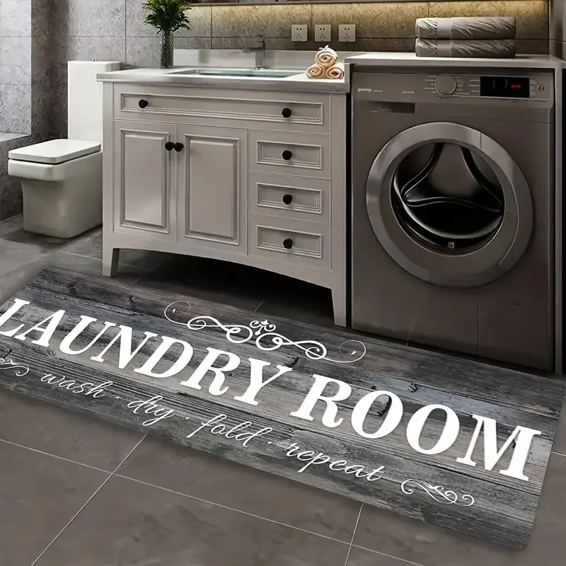 VIKAMA Laundry Room Runner Rug Non Slip Washable Carpet for Farmhouse Decor Kitchen Floor Mat Bathroom Entryway Area Rug