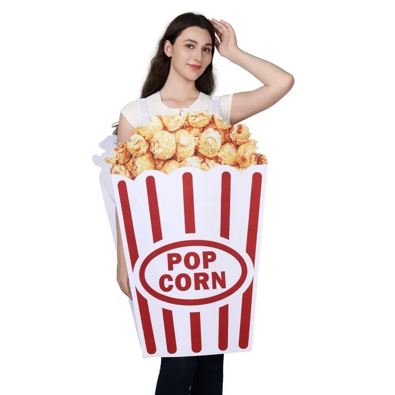 New Halloween Cosplay Costume Funny Popcorn Digital Print Jumpsuit Carnival Theme Party Role Playing Outfits for Adult Unisex view 3