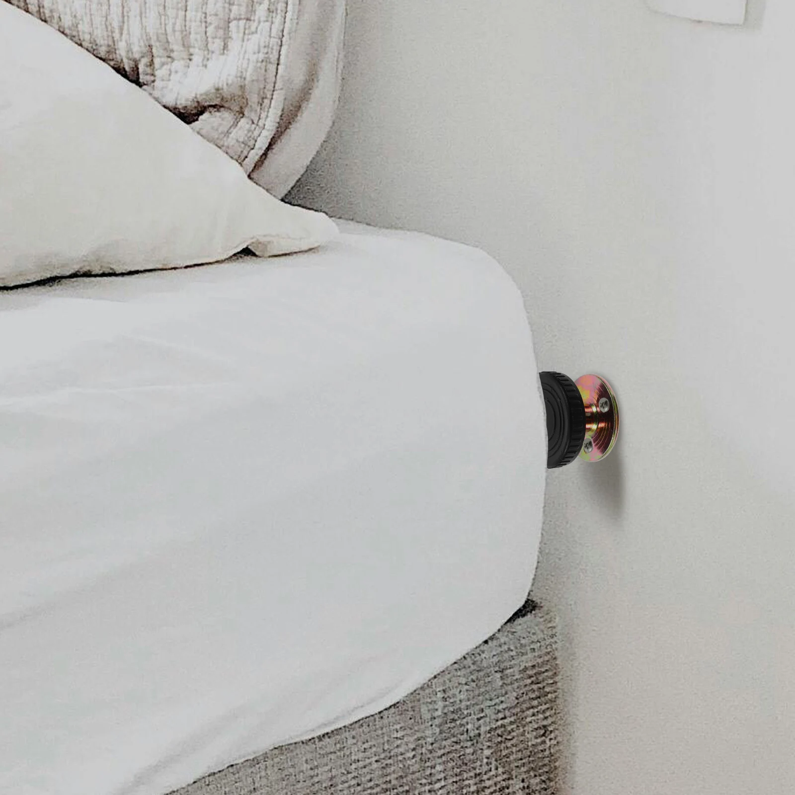 

4Pcs Metal Bed Fixator Adjustable Anti-Sloshing Actuator Sturdy Wall Stabilizer for Home Bedroom Kitchen Sofa Furniture