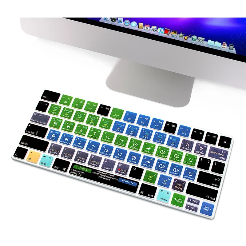 Silicone Shortcuts Keyboard  Protective Film US Layout For Apple Magic A1644 MLA22B/A For Adobe Keyboard