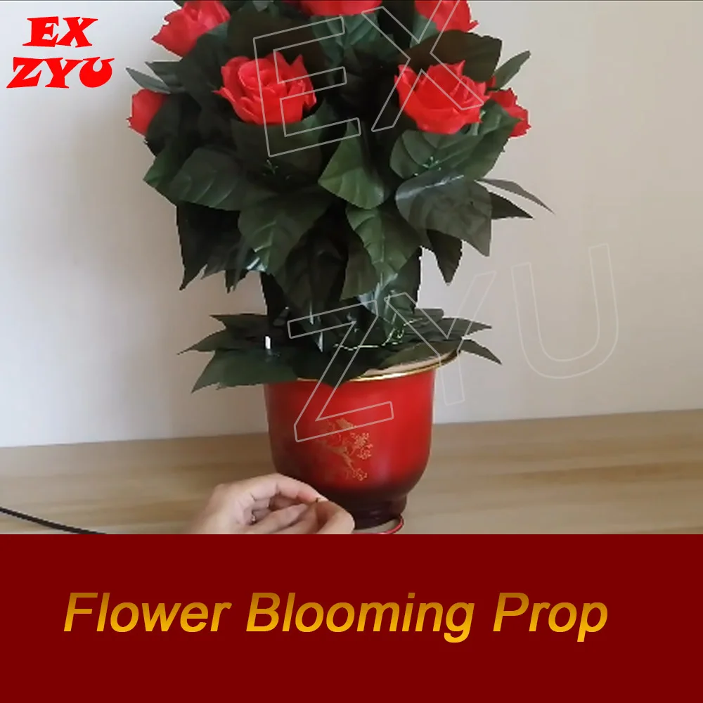 دعامة الزهور المزهرة تستخدم كائنًا معدنيًا أو مغناطيسيًا لتشغيل زهرة تتفتح وفتح غرفة الغرفة حسب الطلب