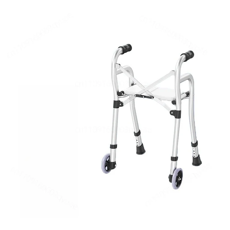 Lightweight Foldable Aluminum Walking Aid 4‑Level Height Adjustment Mobility Walker