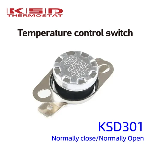 KSD301 0C-350C grados 10A 250V normalmente cerrado interruptor de temperatura abierto termostato 45C 75C 85C 95C 105C 110C 150C 180C grados