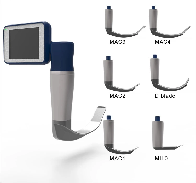 CE ISO13485 Anesthesia laryngoscopy difficult airway intubation 3inch LCD 1280*720px photo and video function laryngoscope