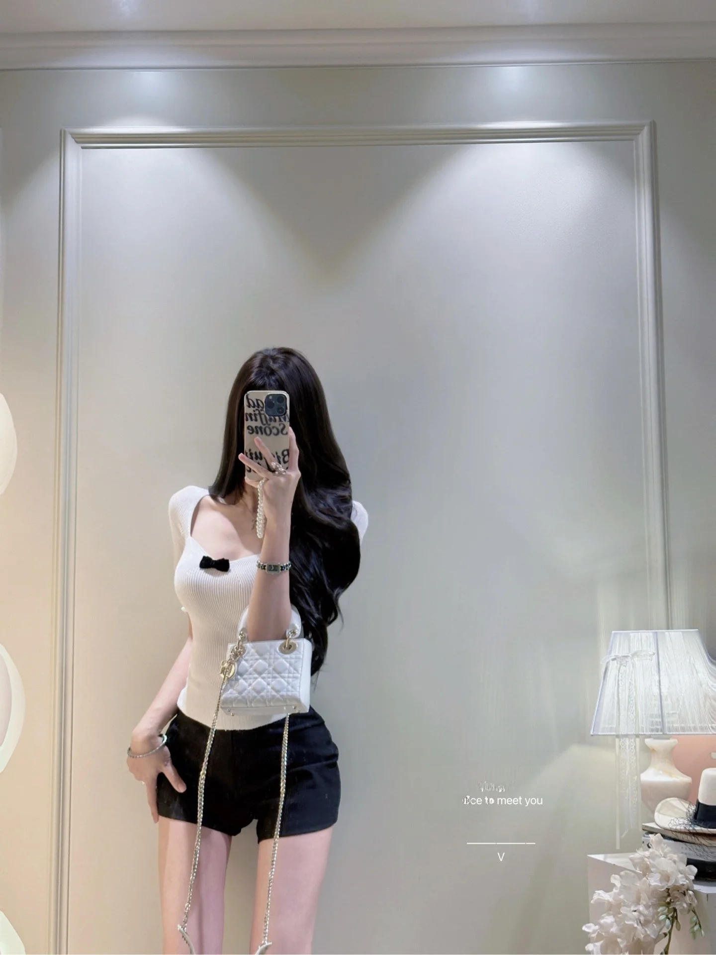 

Slim Fit Knitwear Women's mid Sleeve Square Collar Waist Cinched Slimming Top Korean Style Date Diary Ballet Long Pants Set