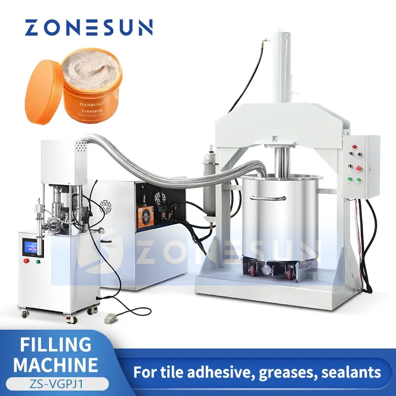 Zonesun Esfoliante Scrub Riempitrice Pistone Riempitrice Pneumatica Pasta Spessa Attrezzatura di Riempimento Pressa Idraulica ZS-VGPJ1