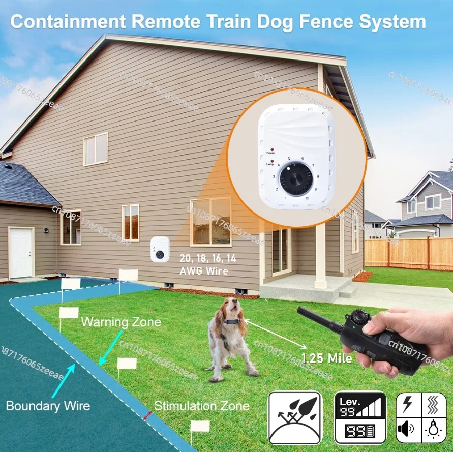 Underground Electric Dog Fence Rechargeable Waterproof Hidden pet fence with 2000m remote dog training collar