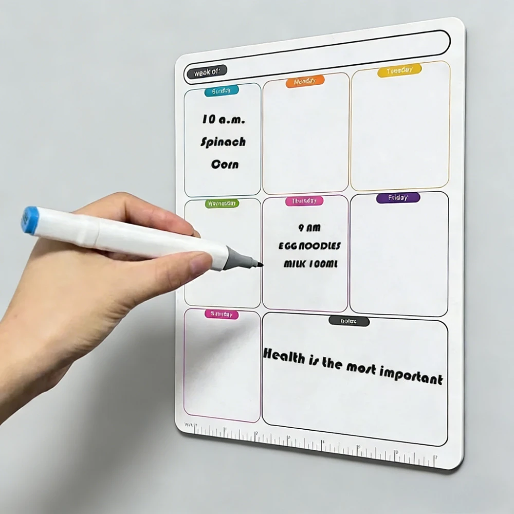 Erasable Weekly Planning Schedule Calendar Soft Magnetic Fridge Sticker Whiteboard Memo Board Refrigerator Magnet Accessory