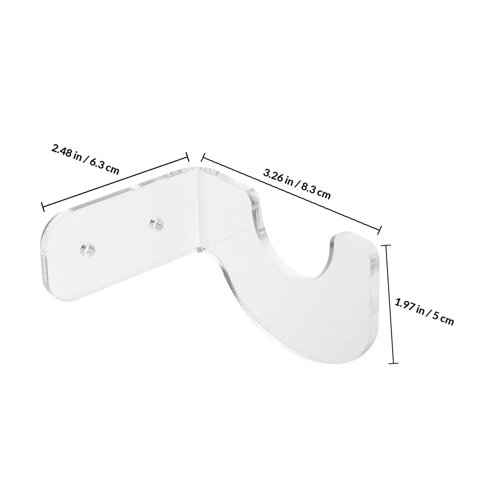 2Pairs Baseball Bat Wall Rack Horizontal Display Shelf Heavy Duty Acrylic Bat Hanger for Home Office Gym Storage and
