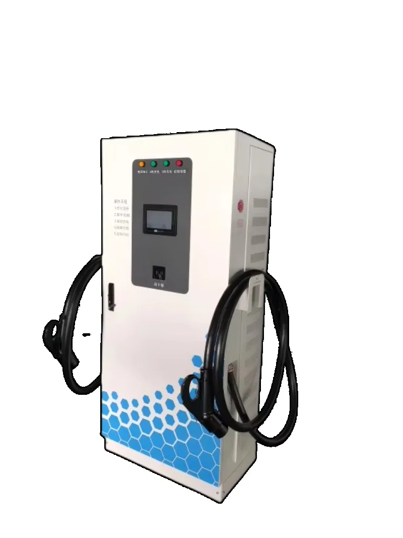 60KW DC Car Battery Charger & Tyre Inflator with Magnetic Wireless EV Charger-Double Guns Model