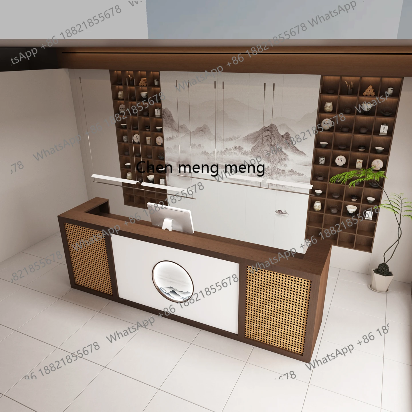 صفحة الخروج على الطراز الصيني الجديد، مكتب استقبال الفندق، مكتب الاستقبال #3