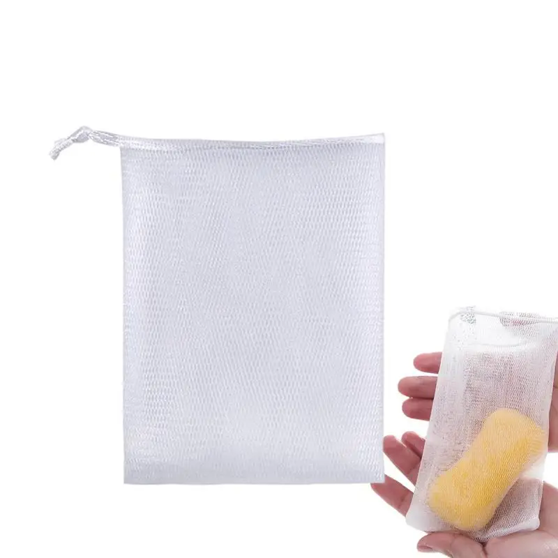 Doublelayer Foaming Net Soap Bag Handmade Bathing Sponge Case Bubble Bag Drawstring Bubble Foam Pocket Household Accessories