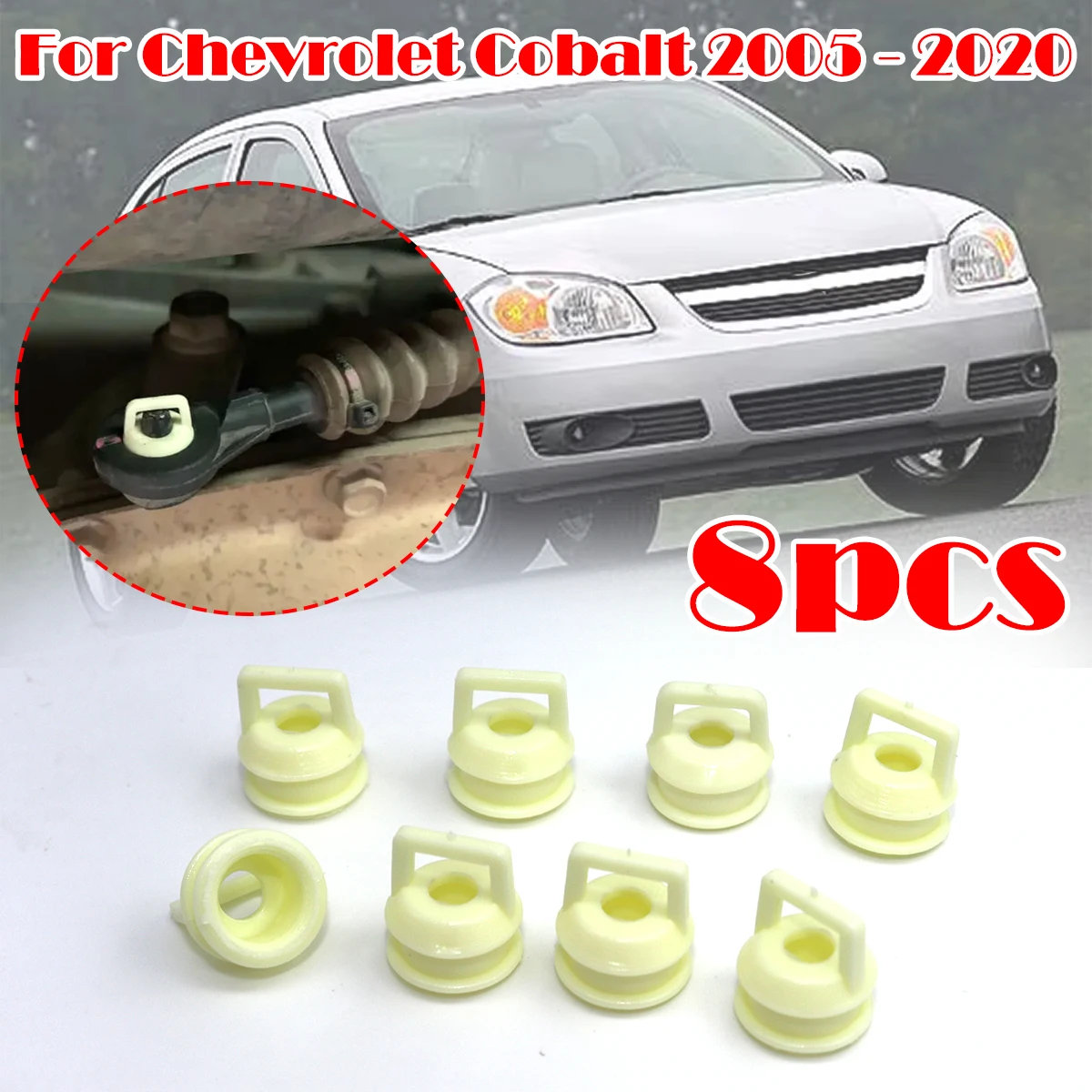 

8pc For Chevrolet Cobalt 05-2020 Automatic Transmission Gear Shifter Cable Bushing Rubber Grommet Clip Shift linkage Repair Kit