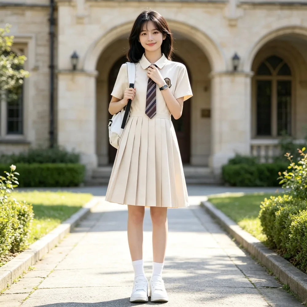 School Uniform British Preppy Summer Graduation Class Suit,High School Recital Stage Performance Outfit For Student Campus Event