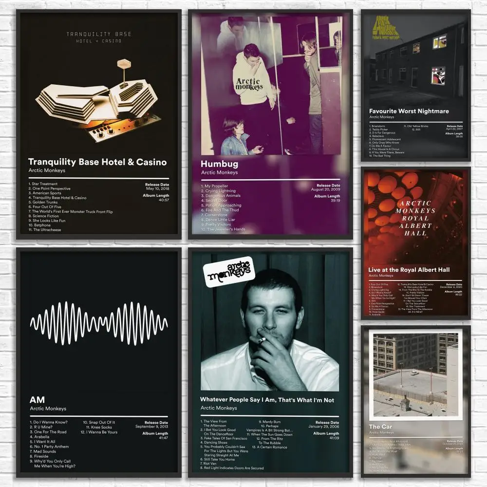 Indie Rock Band A-Arctic Monkeys Poster Versatile HD Waterproof Wall Art Self-Adhesive Decor for Any Space Ideal Gift