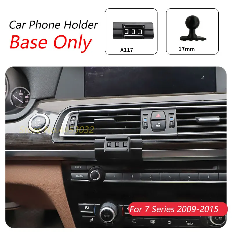 For BMW F01 7 Series 2009-2015 Car Phone Holder Special Fixed Bracket Base 17mm Not Blocking Air Outlet Interior Accessories