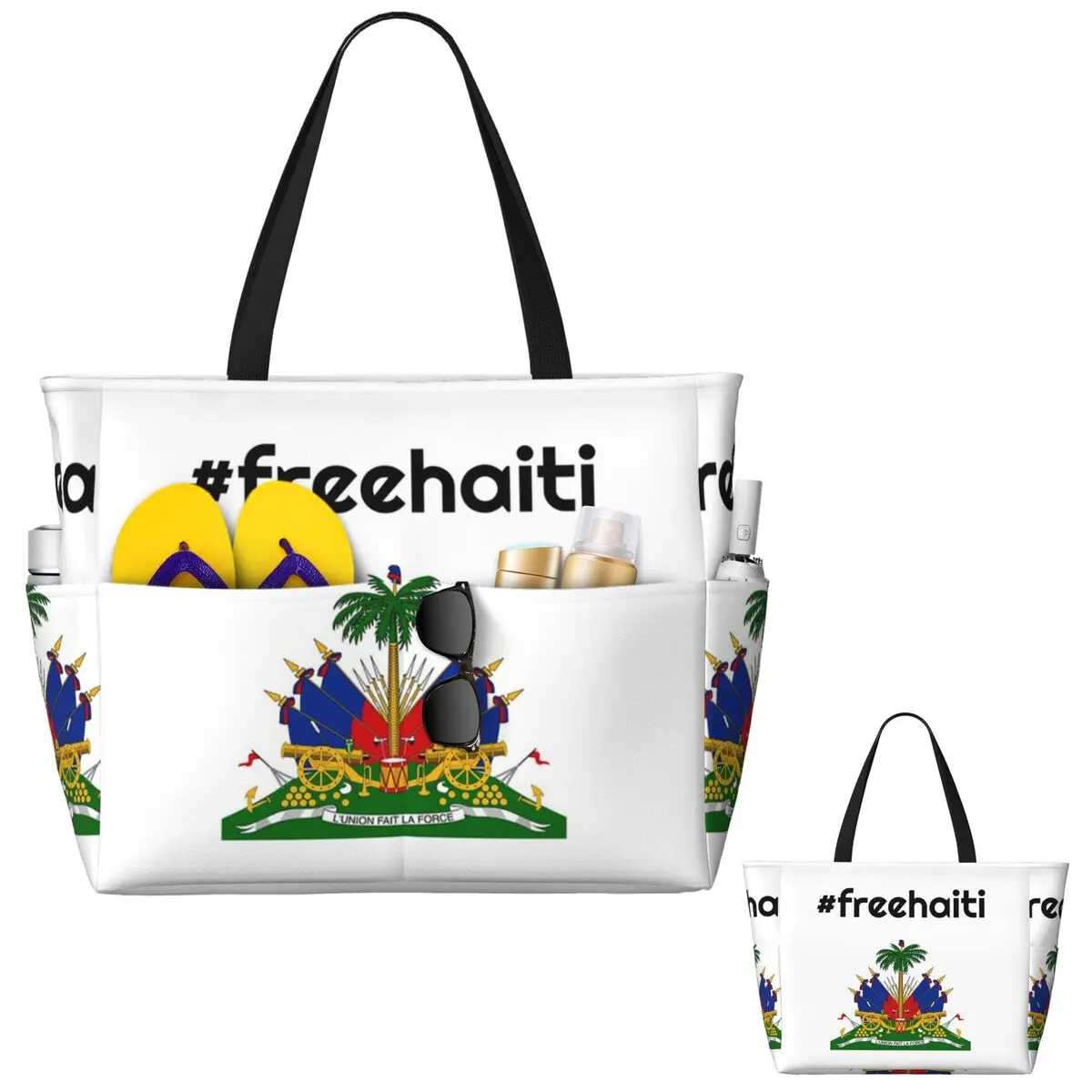 

Free Haitian Beach Tote Bag Sport Gym Yoga Duffle Large Tote Bag Women Travel Bag Fitness bag