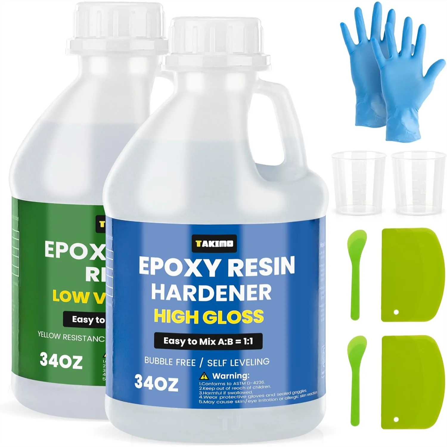 

Crystal Clear Epoxy Resin Kit - 1:1 Mix Ratio, Bubble Free, High Gloss for Jewelry, River Tables & Wood
