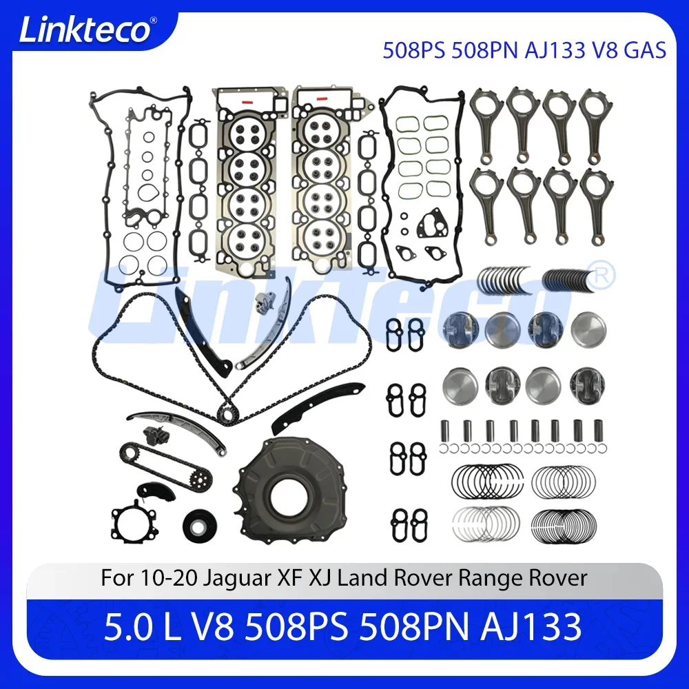 

Комплект для капитального ремонта Полный комплект прокладок Комплект цепи ГРМ подходит для 09-23 Land Rover LR4 RANGE ROVER SPORT Jaguar XE XF XJ 5.0L