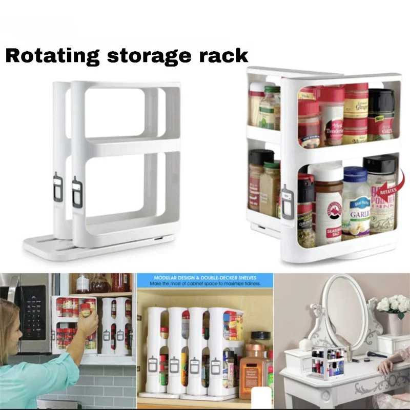 Multi-layer Storage Rotating Rack, Storage Rack Cabinet, Food Storage Rack, Pull-out Rotating Spice Rack, Spice Rack
