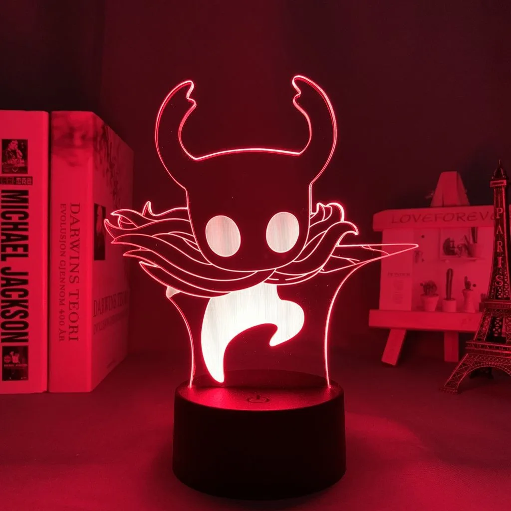 

Ночник Hollow Knight Silksong, 7-цветная треснутая сенсорная лампа, аниме-игра, светодиодная настольная лампа, окружающее освещение для декора спальни, подарки
