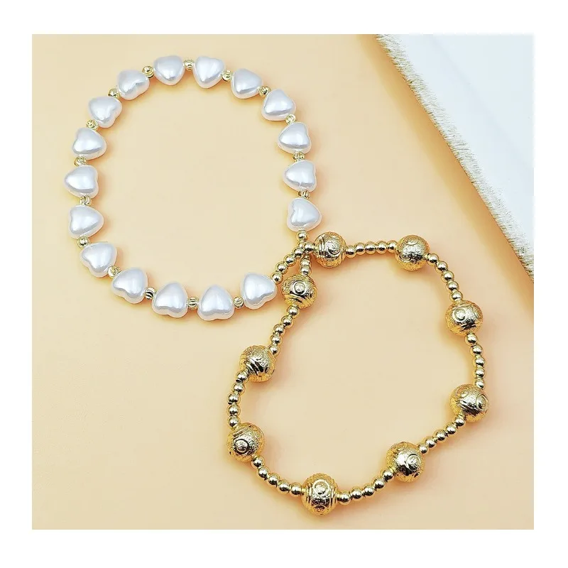 

Imitation Natural Baroque Pearl Hand Love Chain Niche Design Sense Advanced Sense Beaded Elastic Bead Hand